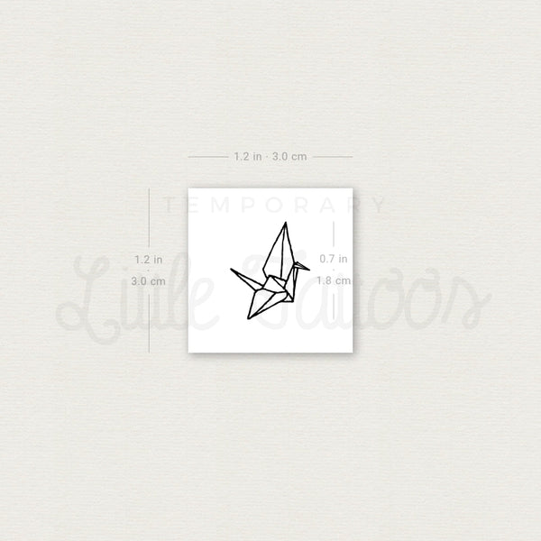 Tiny Origami Crane Temporary Tattoo - Set of 3