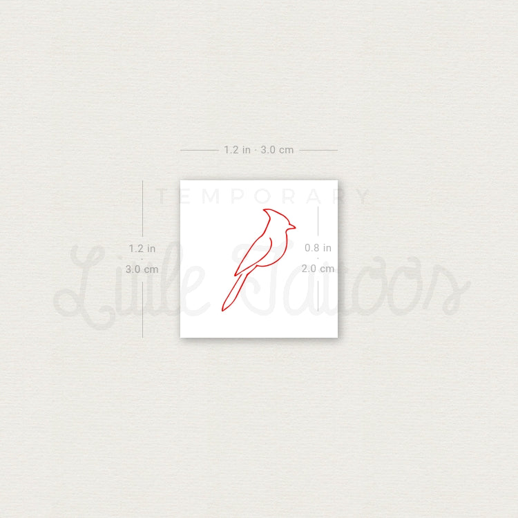 Continuous Line Cardinal Temporary Tattoo - Set of 3