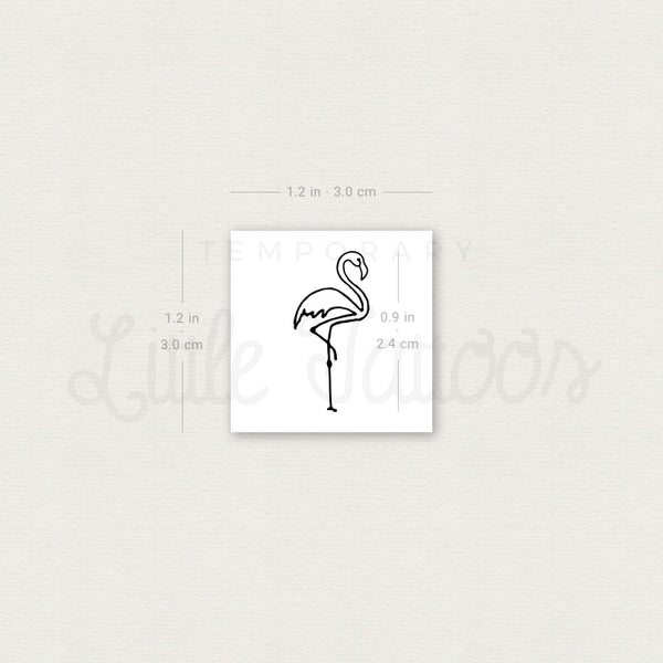 Single Line Flamingo Temporary Tattoo - Set of 3