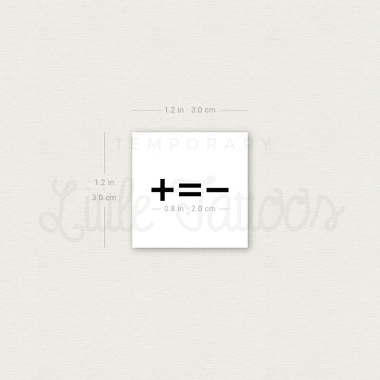 Less Is More Symbol Temporary Tattoo - Set of 3