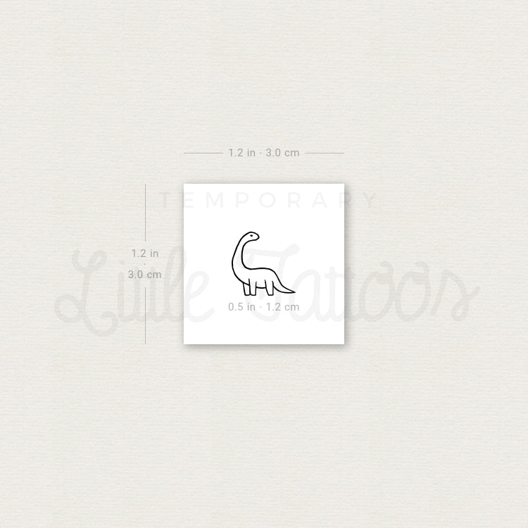 Little Brontosaurus Temporary Tattoo - Set of 3