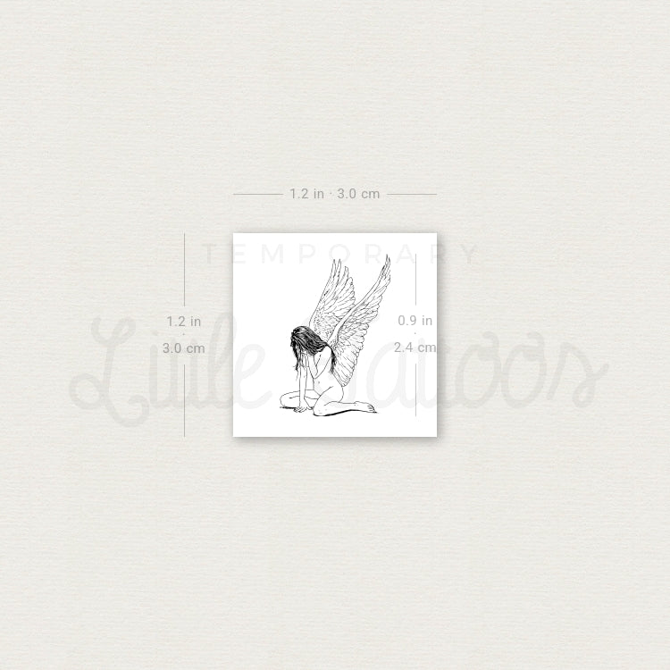Crying Angel Temporary Tattoo - Set of 3