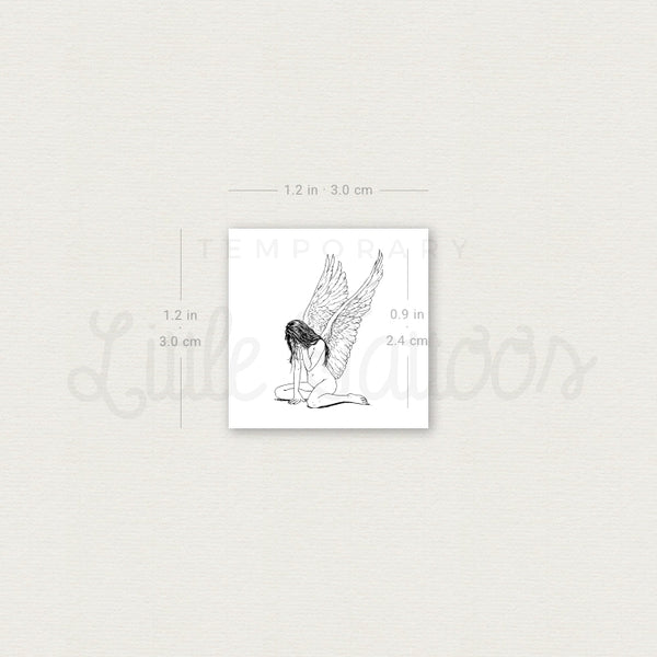 Crying Angel Temporary Tattoo - Set of 3