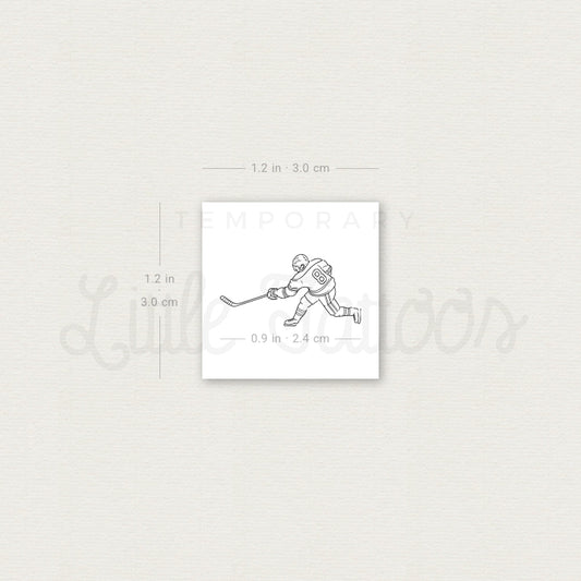 Fine Line Ice Hockey Player Temporary Tattoo - Set of 3