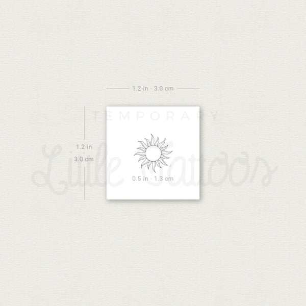 Tiny Sun By 1991.Ink Temporary Tattoo - Set of 3