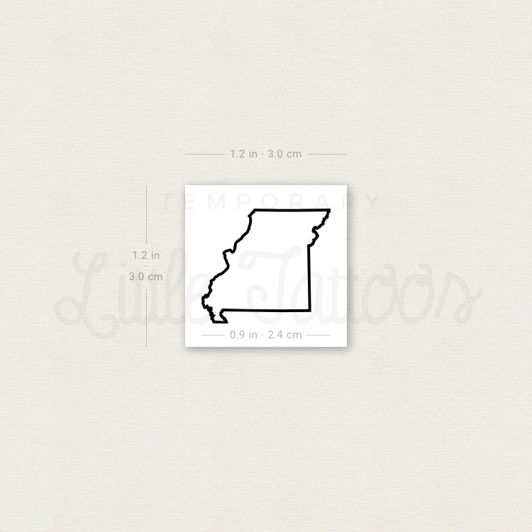 Tatuaje temporal del mapa de Missouri (juego de 3)