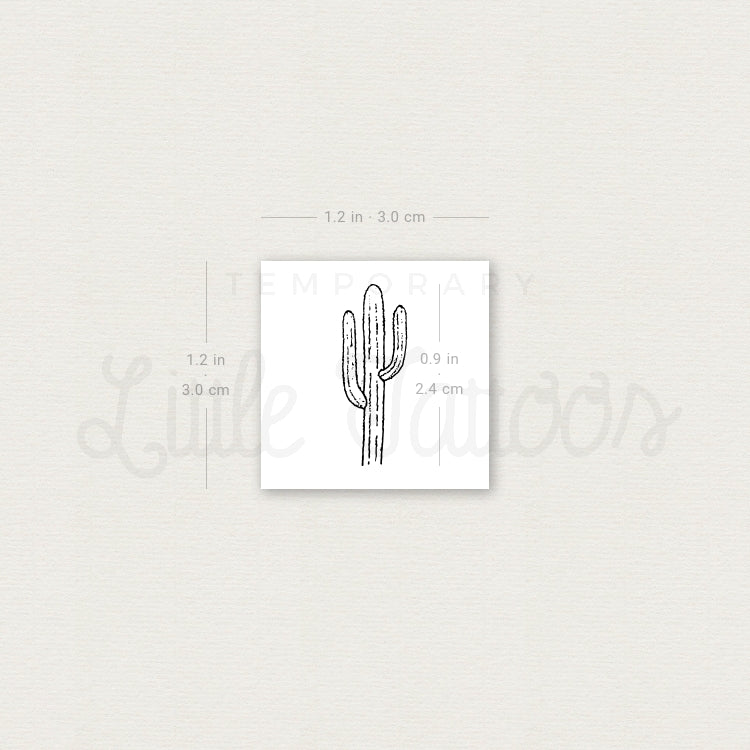 Tatuaje temporal de cactus saguaro (juego de 3)