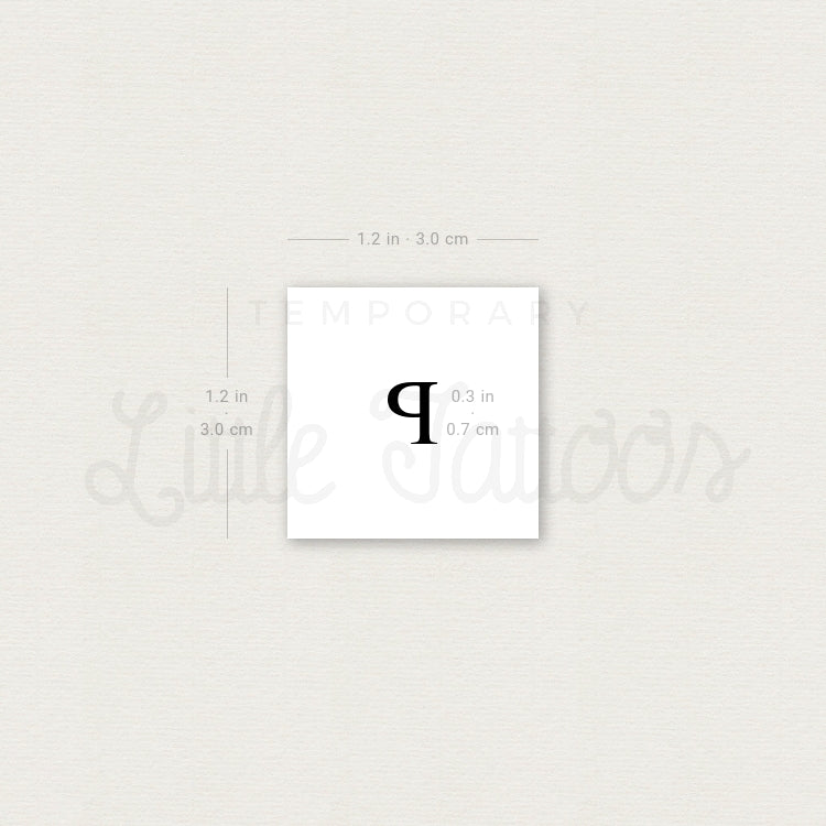 Uppercase Rho Temporary Tattoo - Set of 3