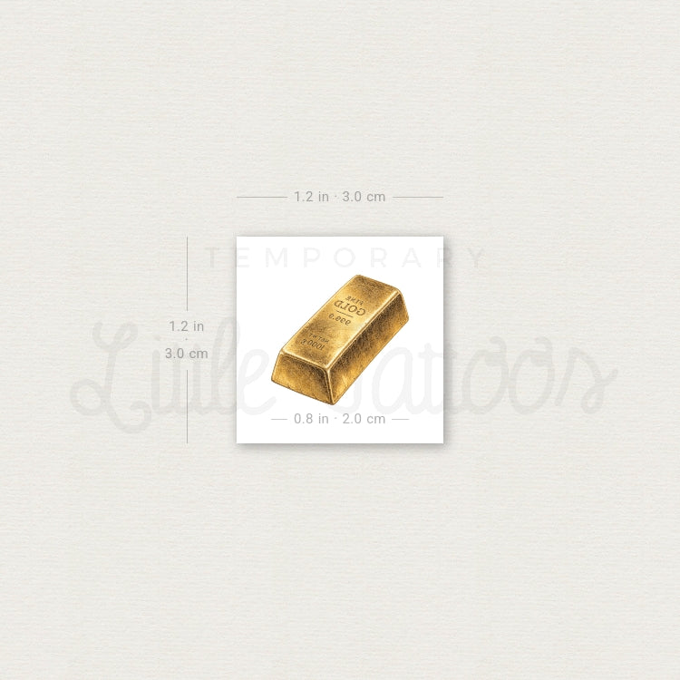 Gold Bar Temporary Tattoo - Set of 3
