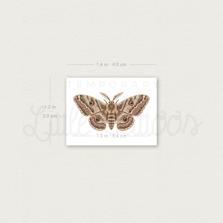 Watercolor Moth Temporary Tattoo - Set of 3