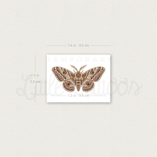 Watercolor Moth Temporary Tattoo - Set of 3