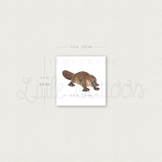 Watercolor Platypus Temporary Tattoo - Set of 3