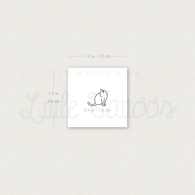 Tiny Cat Temporary Tattoo - Set of 3