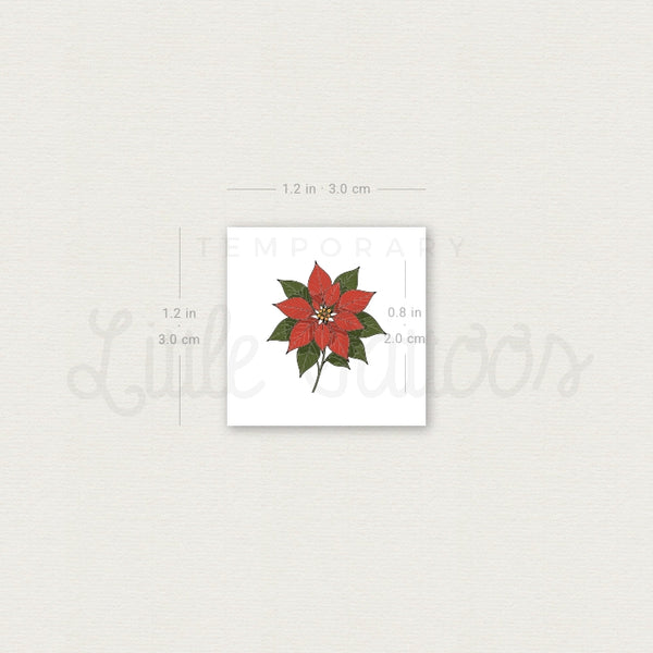 Poinsettia Temporary Tattoo - Set of 3