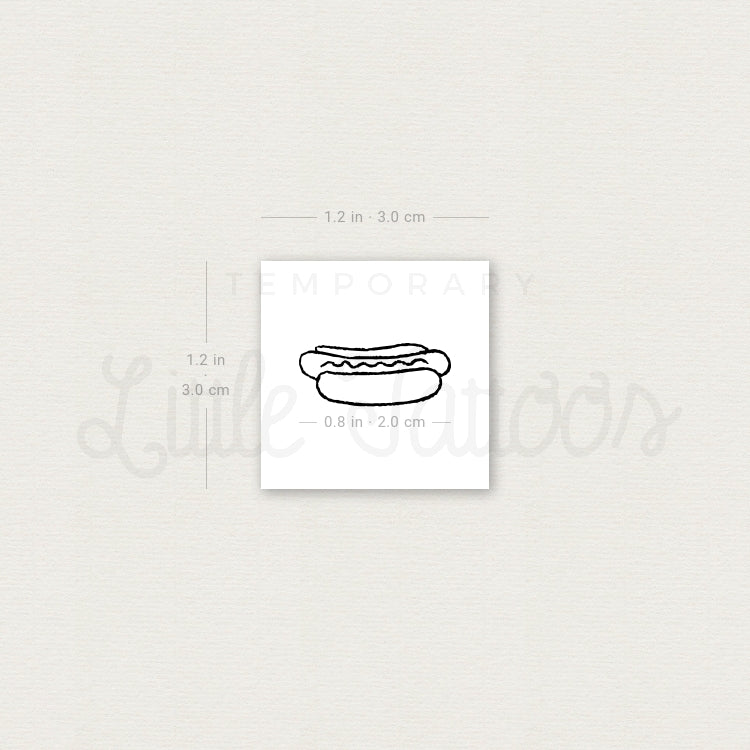 Hot Dog Temporary Tattoo - Set of 3