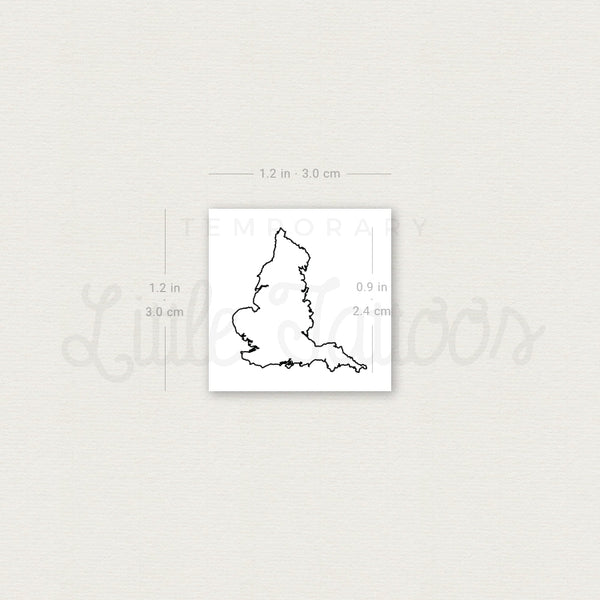 England Map Temporary Tattoo - Set of 3