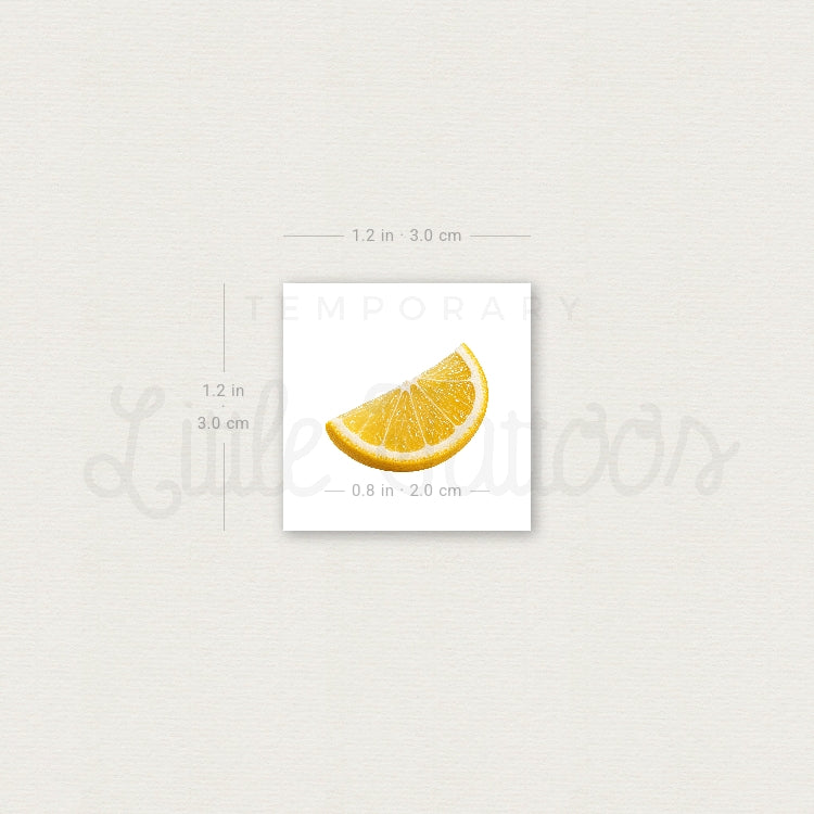 Realistic Lemon Slice Temporary Tattoo - Set of 3