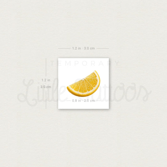 Realistic Lemon Slice Temporary Tattoo - Set of 3