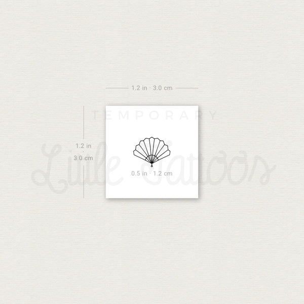 Minimalist Hand Fan Temporary Tattoo - Set of 3