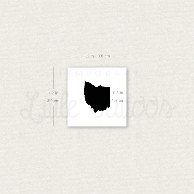 Tatuaje temporal del mapa de Ohio (juego de 3)
