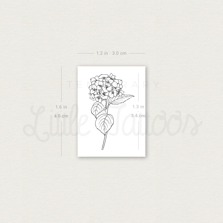 Hydrangea Temporary Tattoo - Set of 3