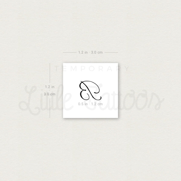 Letter B Script Temporary Tattoo - Set of 3