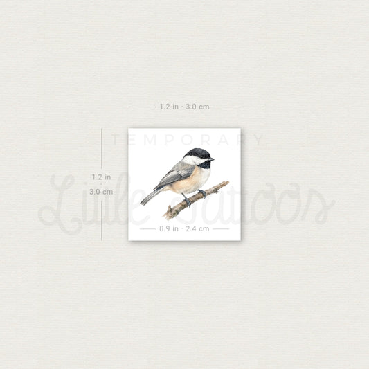 Black-capped Chickadee Temporary Tattoo - Set of 3