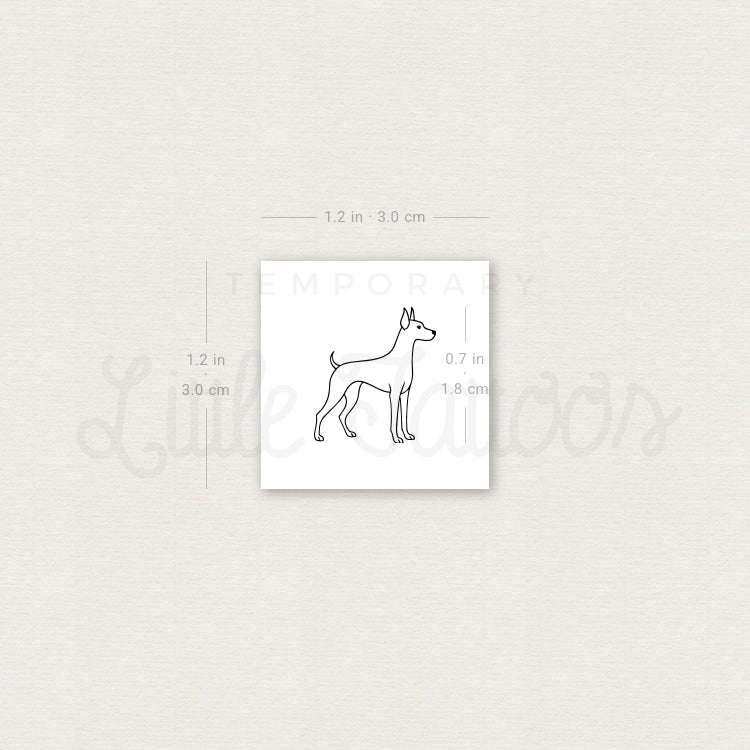 Fine Line Pinscher Temporary Tattoo - Set of 3