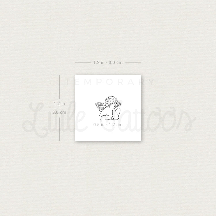 Thinking Cherub Temporary Tattoo - Set of 3