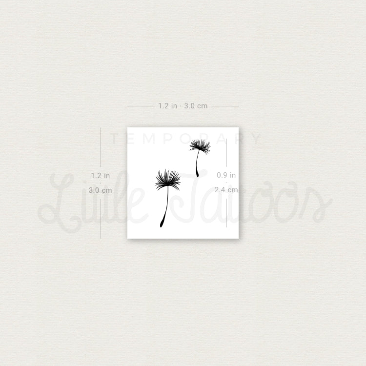 Dandelion Seed Couple Temporary Tattoo - Set of 3