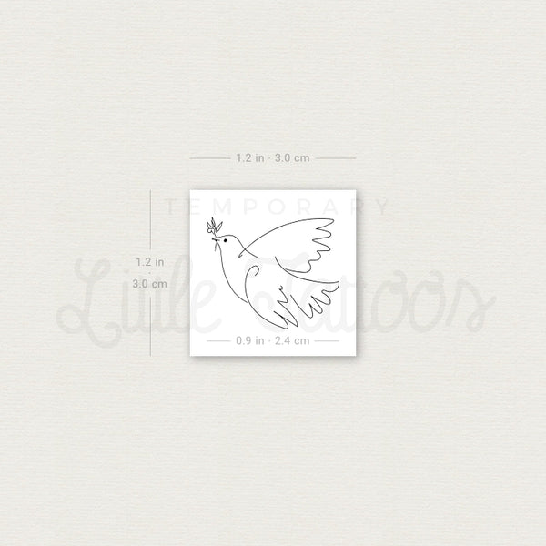 Dove Of Peace Temporary Tattoo - Set of 3