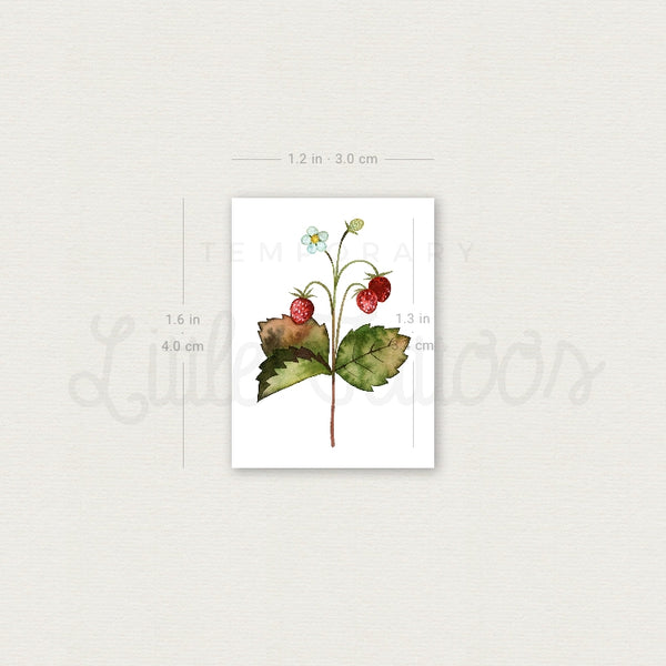 Small Wild Strawberries By Ann Lilya Temporary Tattoo - Set of 3