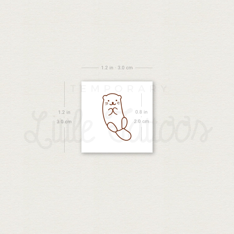 Otter Temporary Tattoo - Set of 3