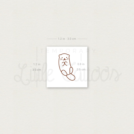 Tatuaje temporal de nutria - Juego de 3