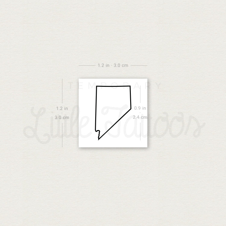 Tatuaje temporal del contorno del mapa de Nevada (juego de 3)