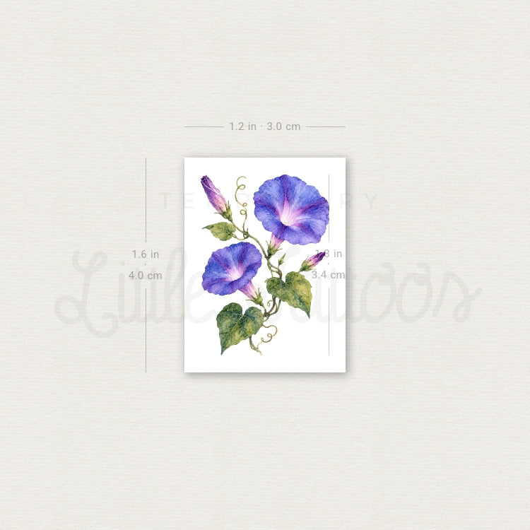 Morning Glory Temporary Tattoo - Set of 3