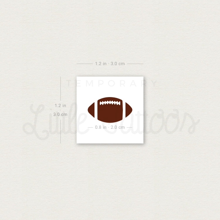American Football Ball Temporary Tattoo - Set of 3