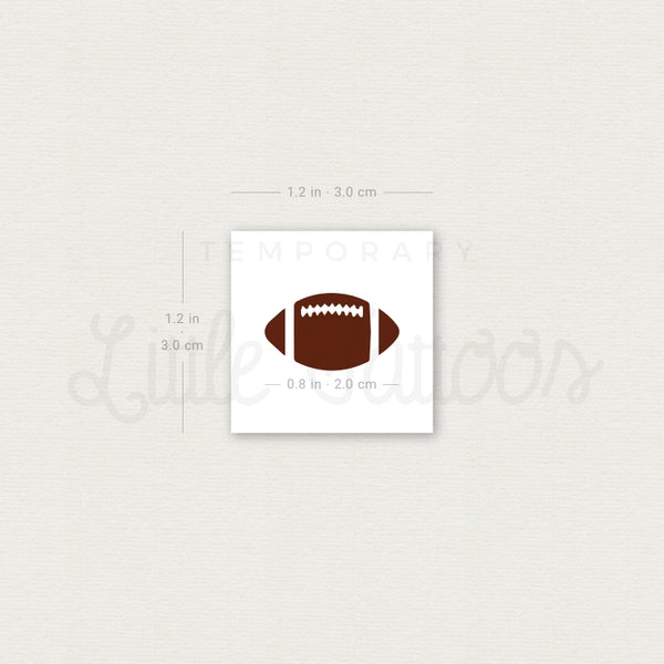 American Football Ball Temporary Tattoo - Set of 3