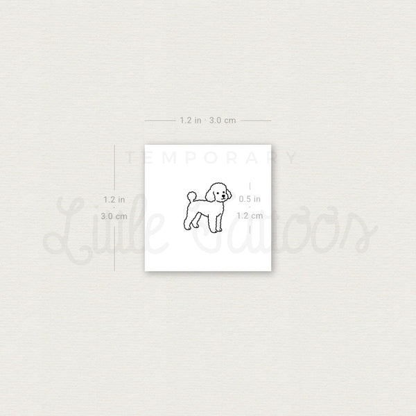 Toy Poodle Temporary Tattoo - Set of 3