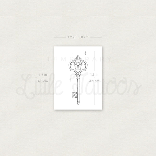 Vintage Key By Stefano Mazza Temporary Tattoo - Set of 3