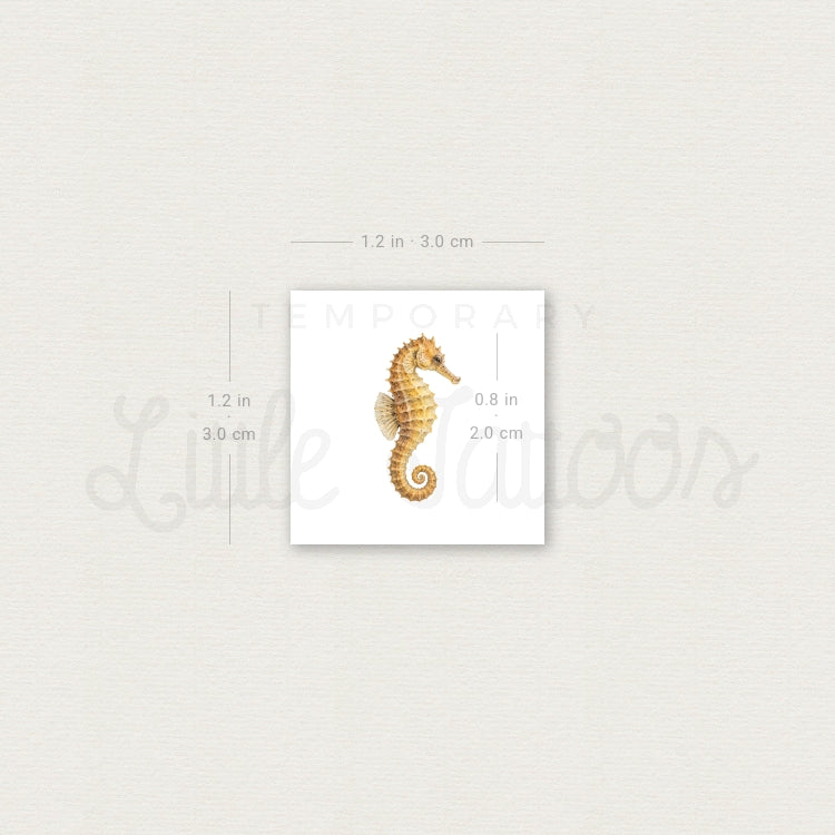 Watercolor Seahorse Temporary Tattoo - Set of 3