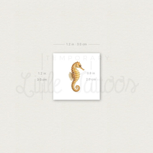Watercolor Seahorse Temporary Tattoo - Set of 3