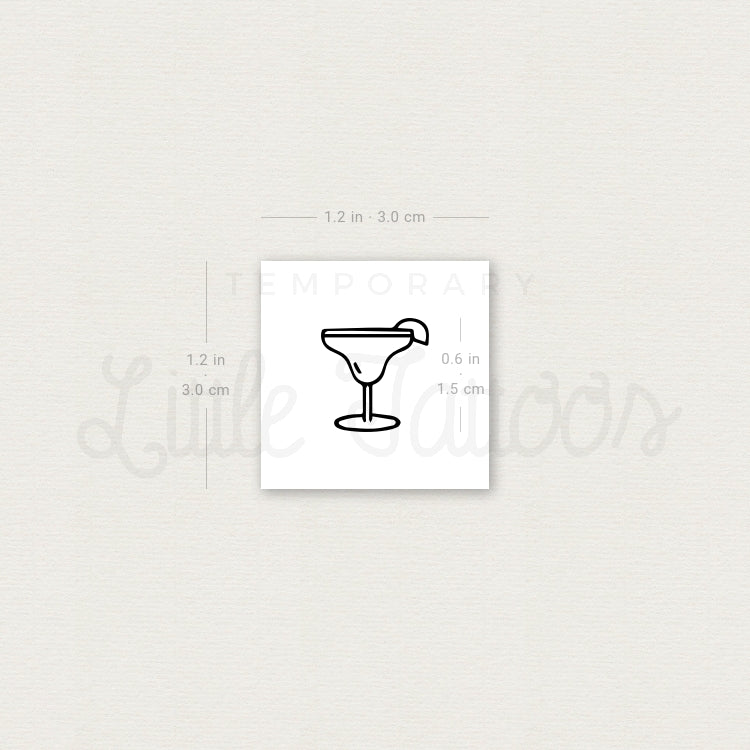 Margarita Cocktail Temporary Tattoo - Set of 3