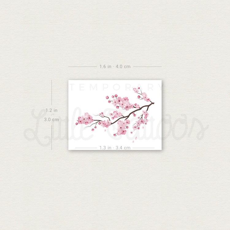 Cherry Blossom Branch Temporary Tattoo - Set of 3