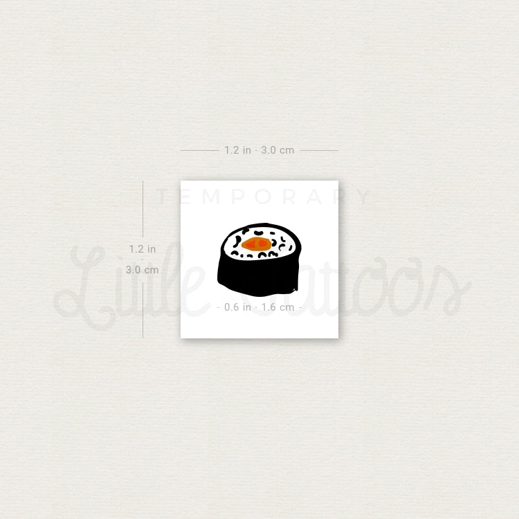 Tiny Salmon Maki Temporary Tattoo - Set of 3