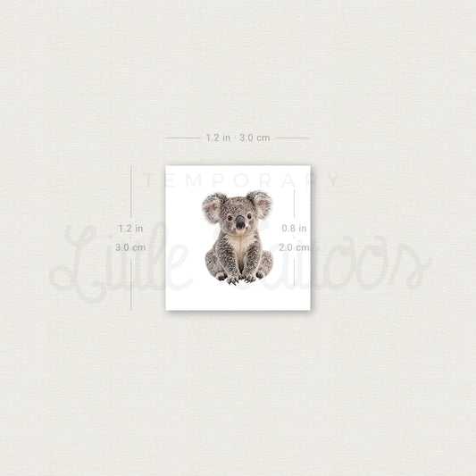 Watercolor Koala Temporary Tattoo - Set of 3