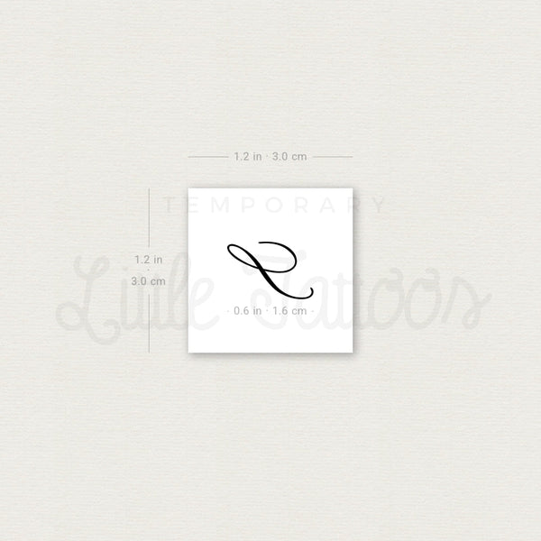 Letter S Script Temporary Tattoo - Set of 3