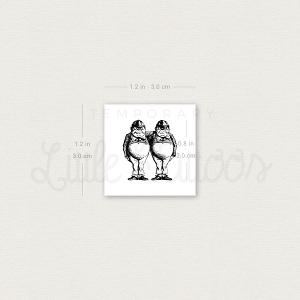 Tweedledum And Tweedledee Temporary Tattoo - Set of 3