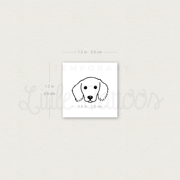 Dachshund Face Temporary Tattoo - Set of 3