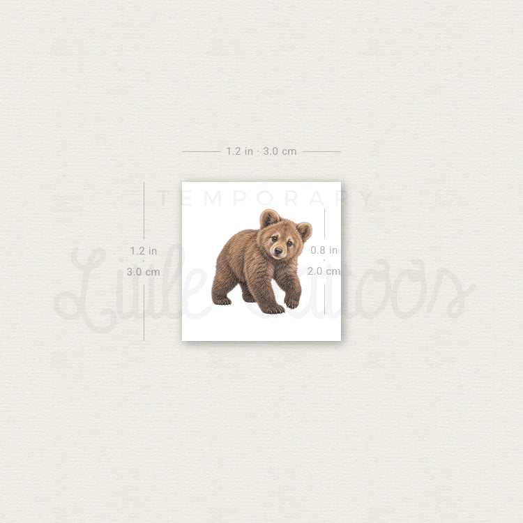 Bear Cub Temporary Tattoo - Set of 3